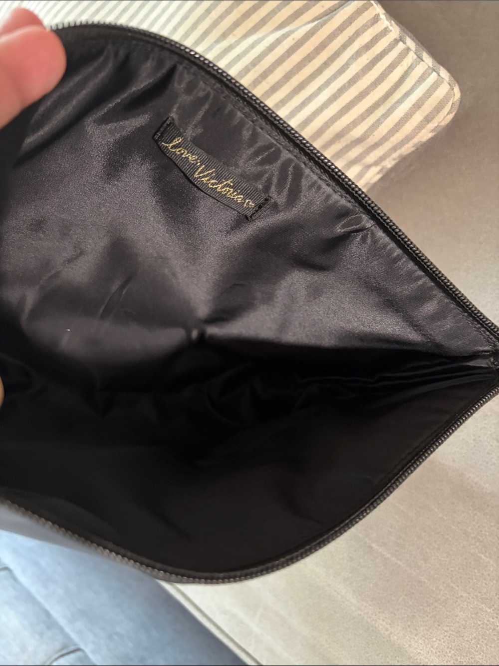 Victoria's Secret Black Cosmetic Pouch with Rainbow Lettering - Picture 7 of 10